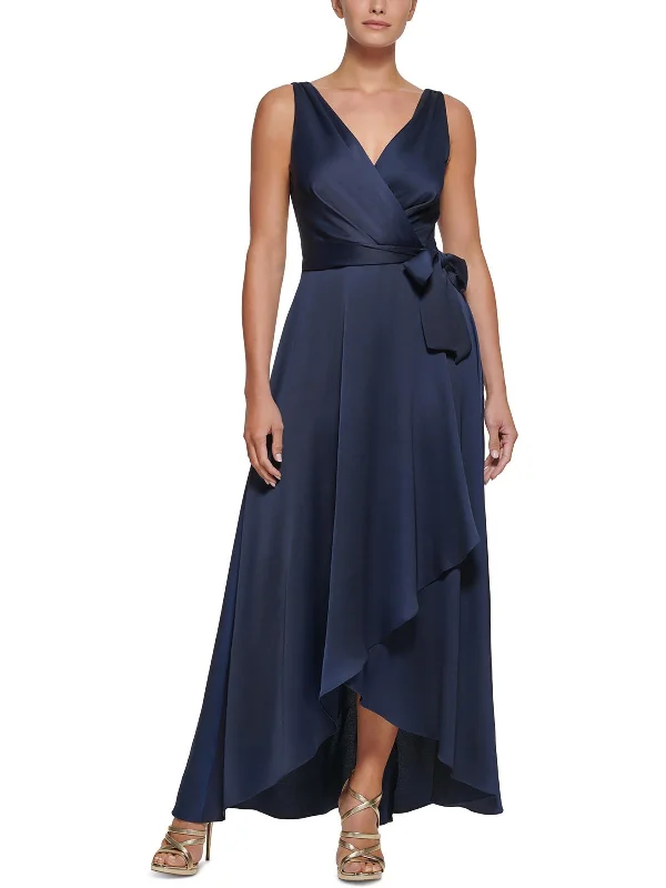 Now or Never Womens Satin Sleeveless Evening Dress