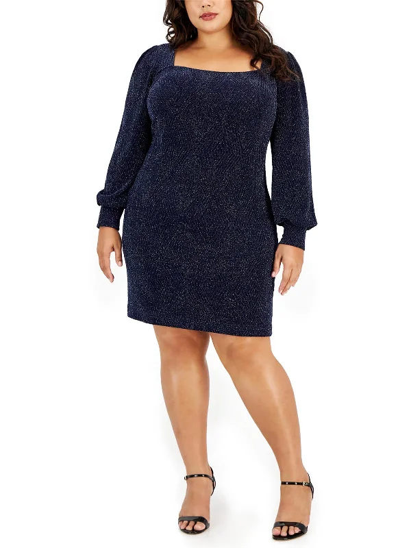 Buy Now Plus Womens Textured Mini Sheath Dress