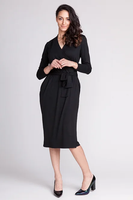Midnight Madness Named Olivia Wrap Dress