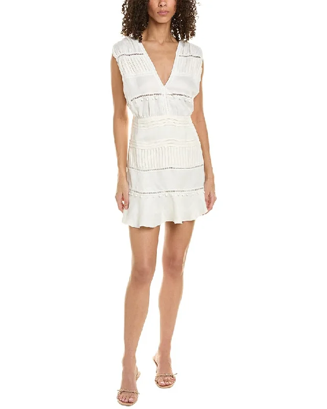 Bargain Bin IRO Plunging Linen-Blend Mini Dress