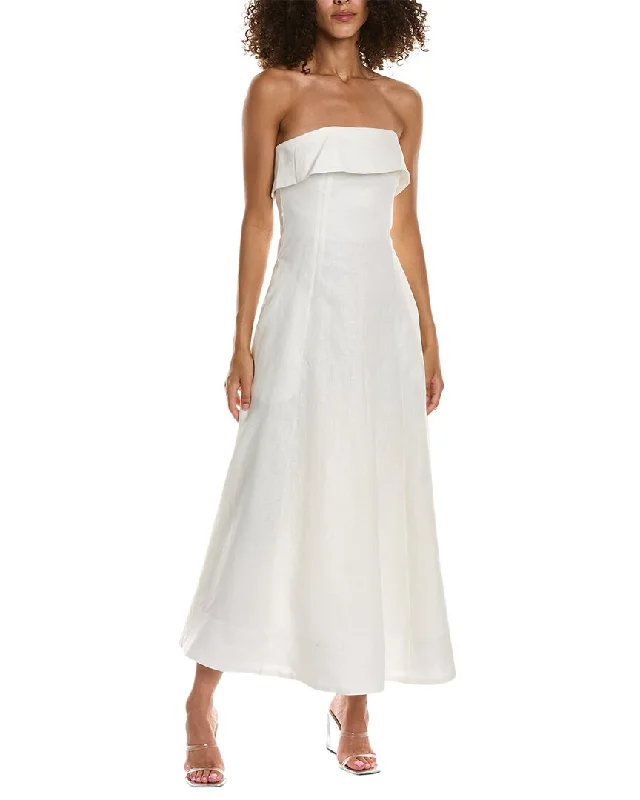 Buy Now Nicholas Cosette Banded Corset Linen Midi Dress