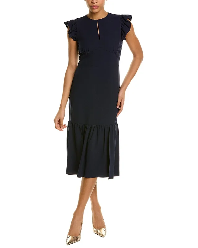 Deal Mania Maison Tara Vintage Crepe Midi Dress