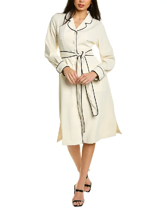 Year-End Sale Gracia Piped Shirtdress