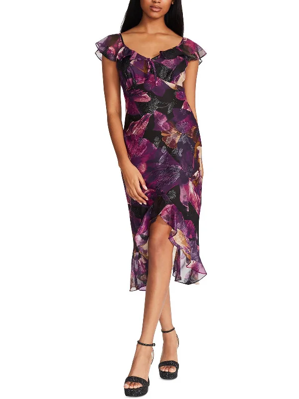 Deal Mania Womens Chiffon Printed Maxi Dress