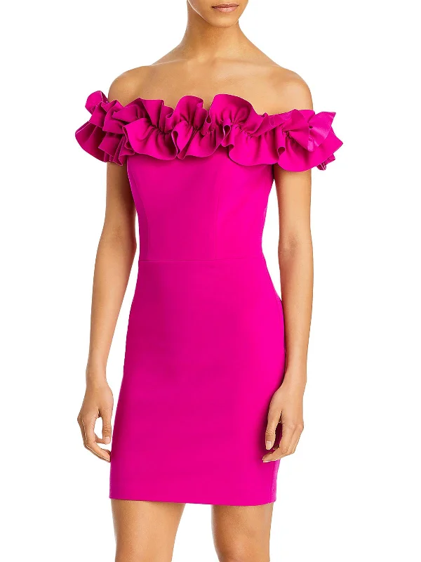 Bargain Prices Womens Ruffled Above Knee Bodycon Dress