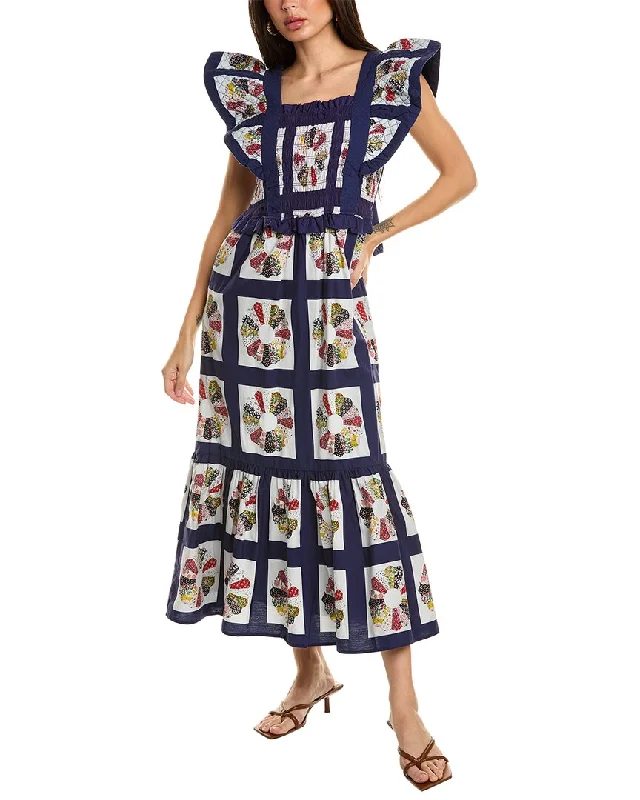 Today’s Deal SEA NY Pippin Patchwork Smocked Apron Maxi Dress