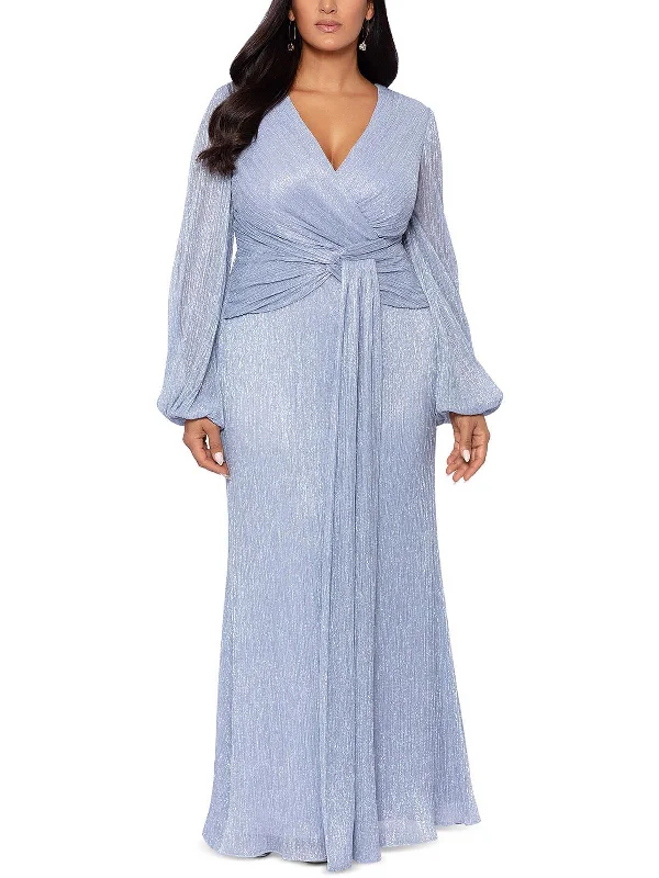 Overstock Womens Metallic Maxi Evening Dress