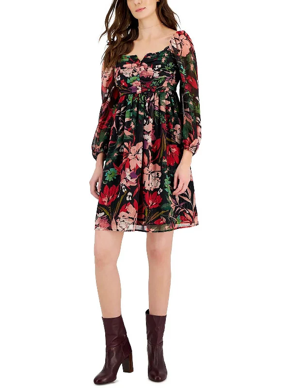 Bargain Prices Womens Floral Print Knee Shift Dress