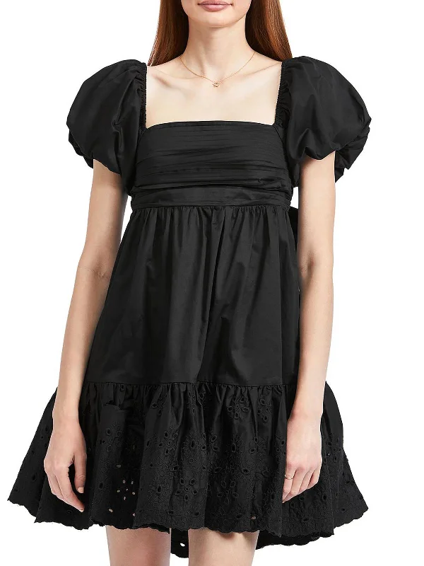 Value Deals Womens Poplin Back Tie Fit & Flare Dress