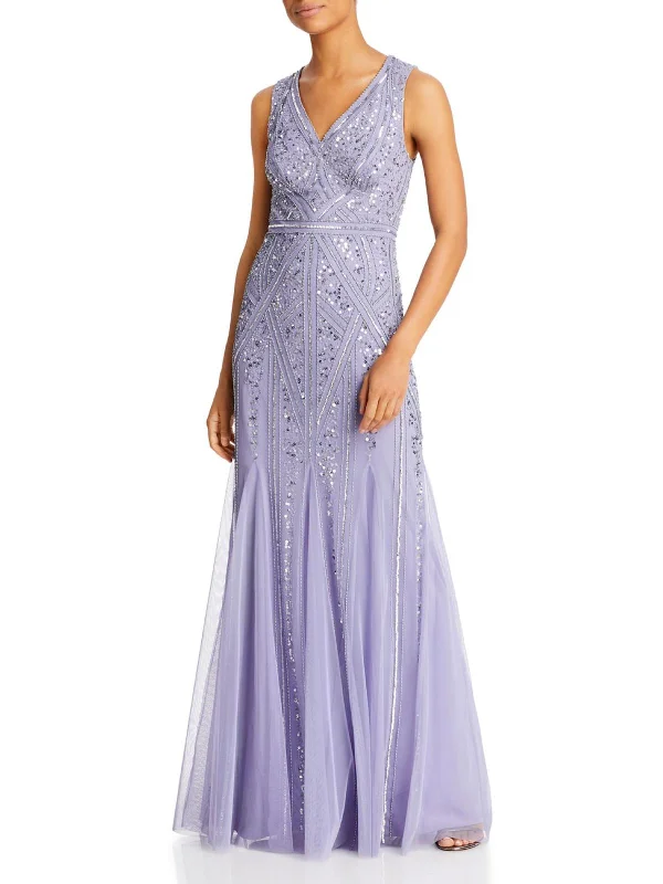 Exclusive Access Womens Mesh Embellished Evening Dress