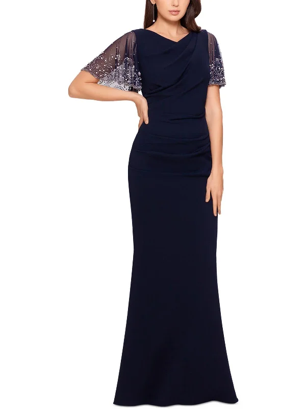 The Best Prices Petites Womens Knit Embellished Evening Dress