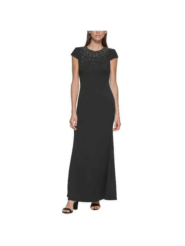 Final Markdown Womens Embellished Maxi Evening Dress