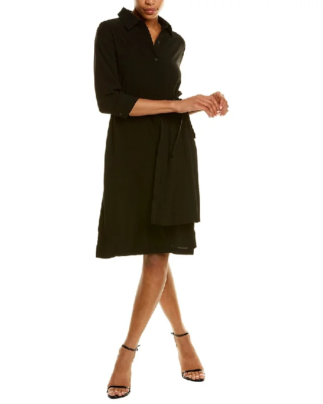 Incredible Offers Gracia 3/4-Sleeve Collared Shirtdress