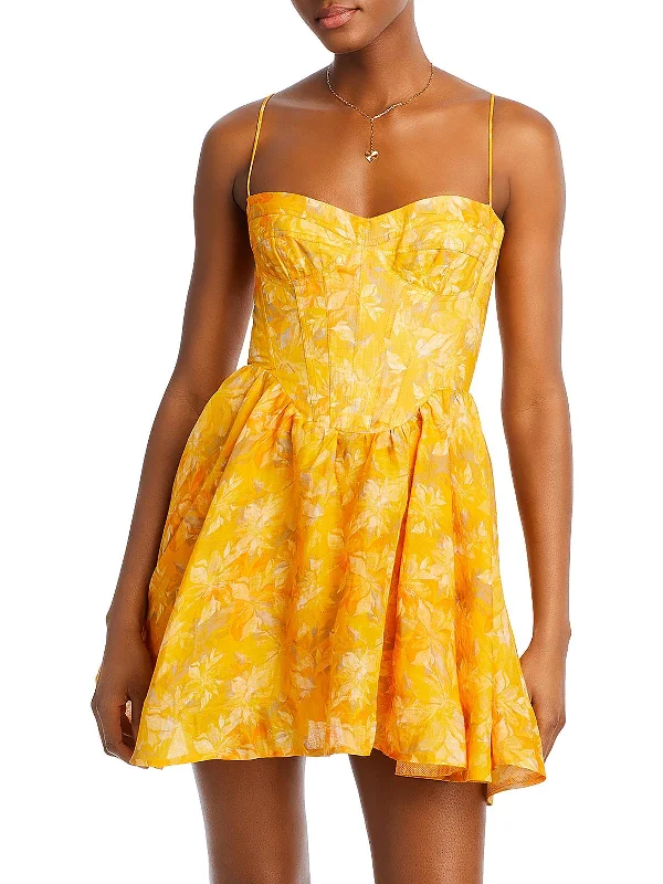 Discount Extravaganza Elsie Womens Ramie Short Mini Dress