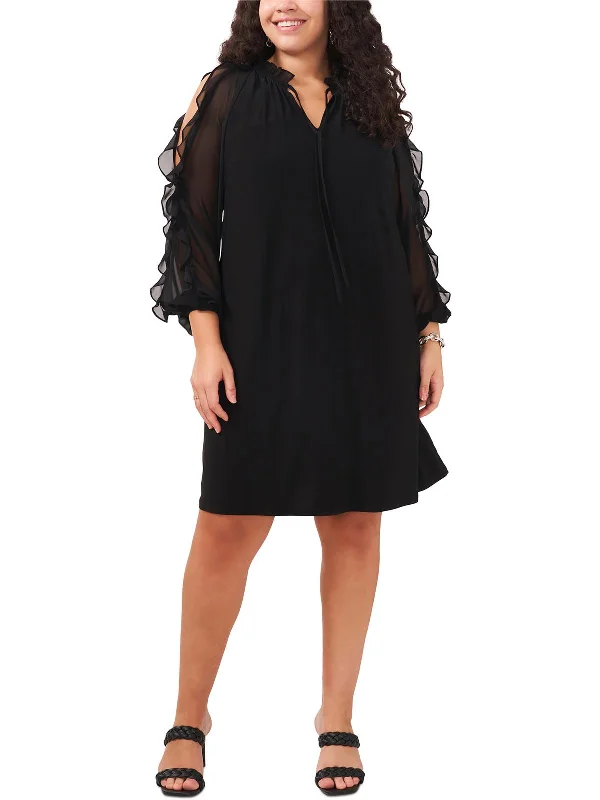 Buy Now Plus Womens Sheer Short Mini Dress