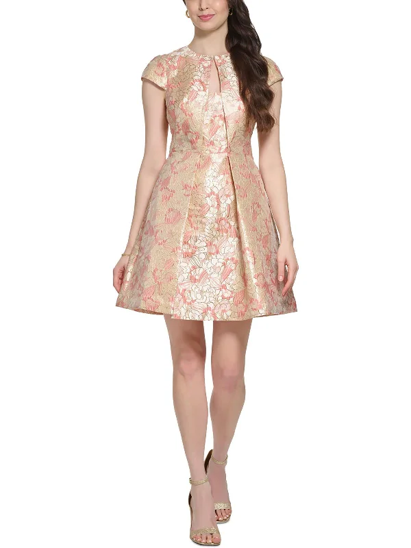 Unmissable Offer Petites Womens Jacquard Mini Fit & Flare Dress