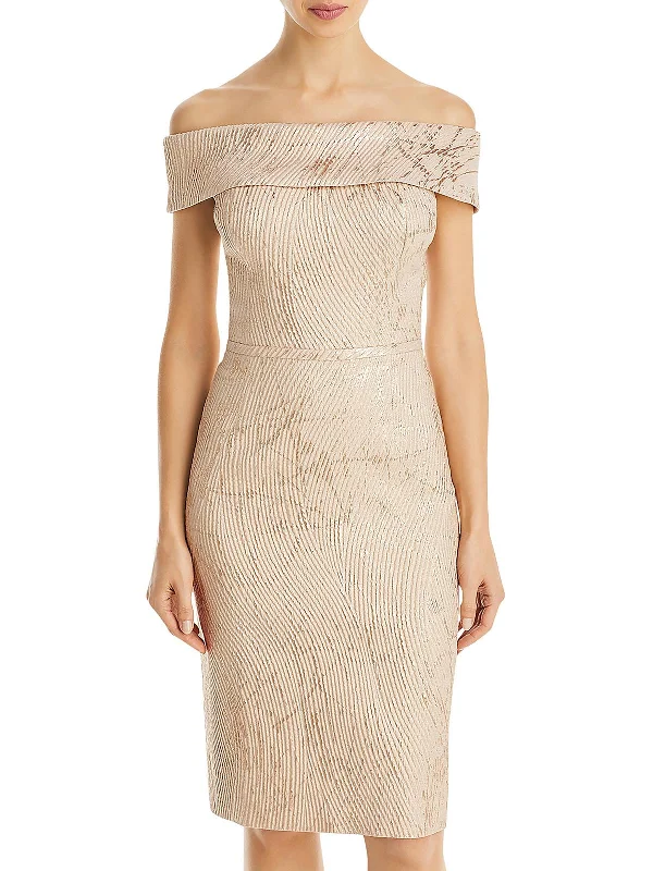 Low Prices Womens Metallic Short Shift Dress