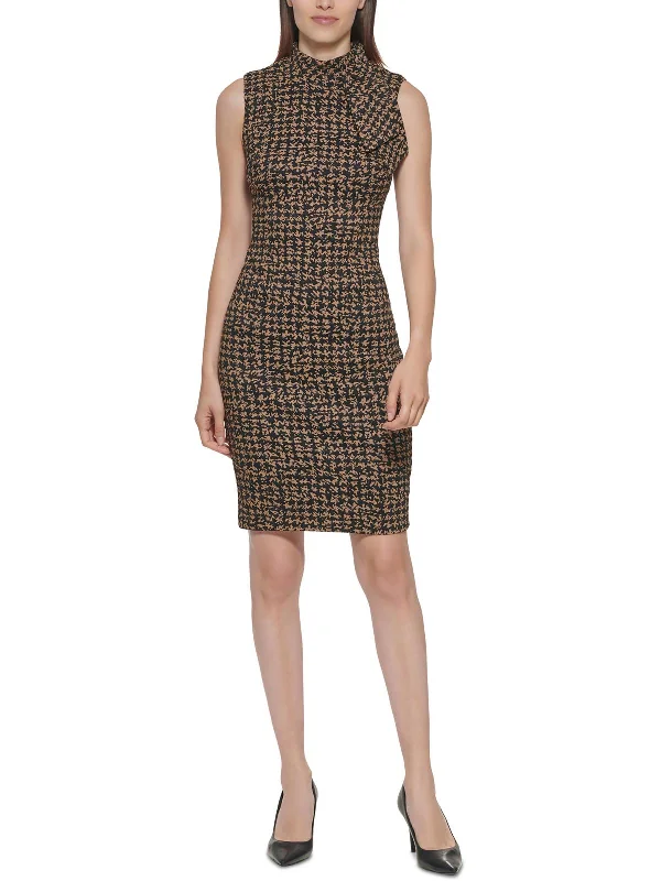 Savings Spectacular Womens Jacquard Knee Sheath Dress