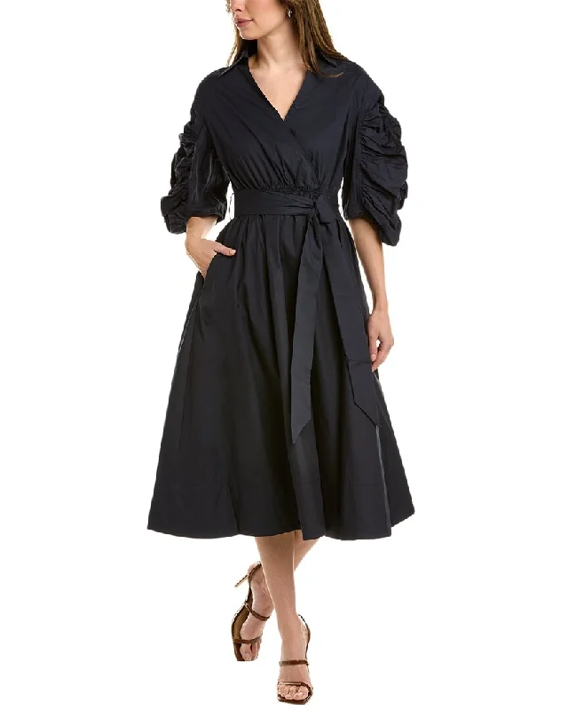 Deal Mania Gracia Surplice Midi Dress