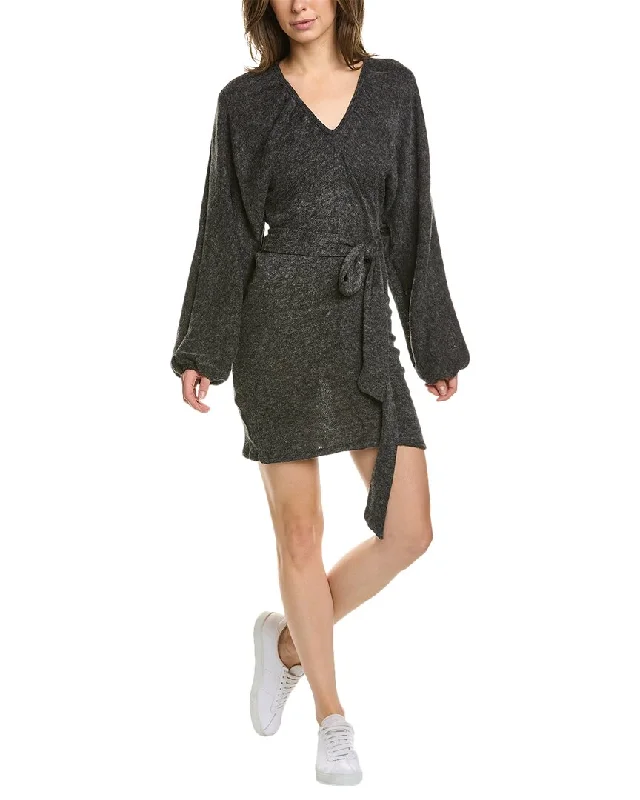 Price Smash Vintage Havana Tie-Back Angora-Blend Mini Dress