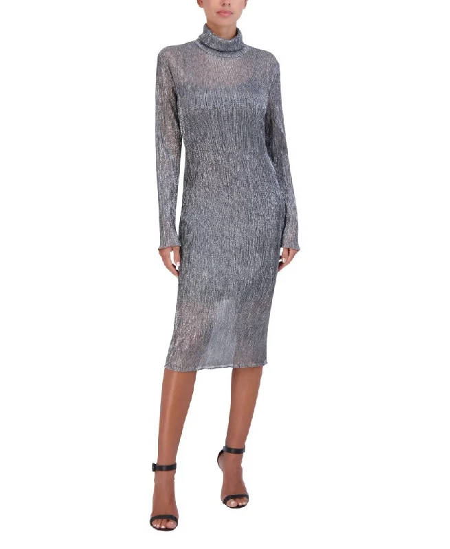 Limited Time Offer LONG SLEEVE MOCK NECK MIDI DRESS