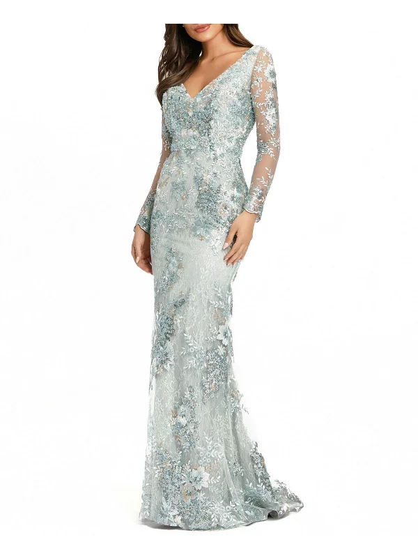 Super Bargain Womens Sequined Maxi Evening Dress