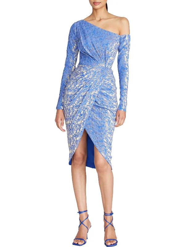 Deal of the Week Womens Metallic Knee-Length Cocktail and Party Dress