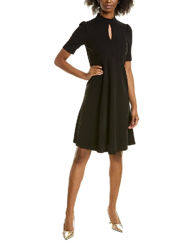 Now or Never London Times Mock Neck A-Line Dress