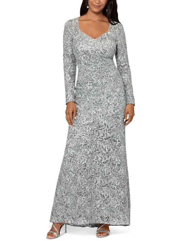 Stock Up and Save Womens Lace Sequined Evening Dress