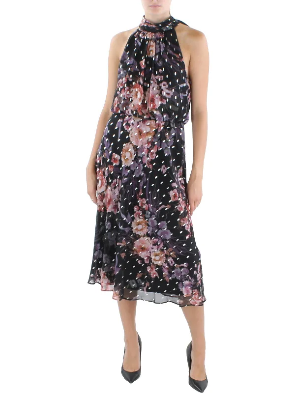 Savings Alert Womens Chiffon Printed Cocktail and Party Dress