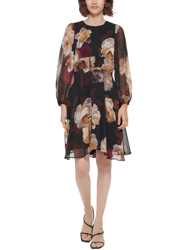 Big Savings Womens Floral Knee Shift Dress