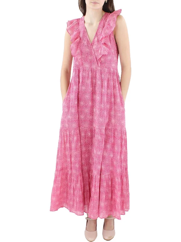 YEAR-End Clearance Womens Printed Maxi Fit & Flare Dress
