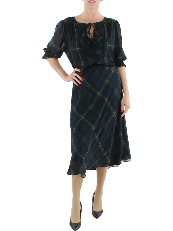 Online Exclusive Womens Plaid Long Maxi Dress