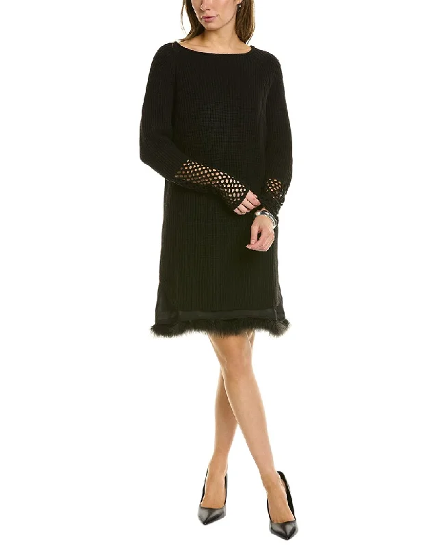 Markdown Madness TWINSET Layered Wool & Cashmere-Blend Sweaterdress