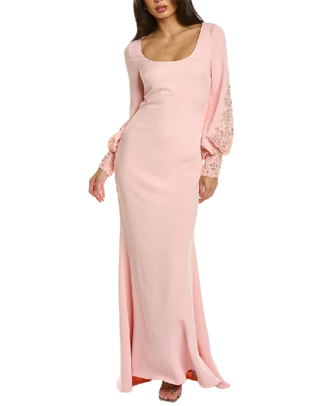 Final Sale Badgley Mischka Lace Sleeve Gown