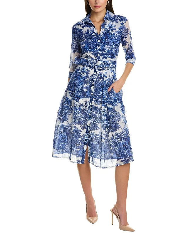 Limited Availability Samantha Sung Audrey 3 Silk Shirtdress