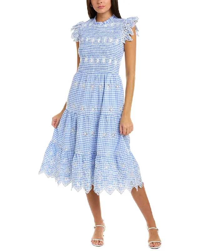 Final Markdown Sail to Sable Smocked Midi Dress
