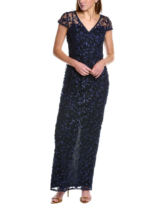 Closeout Adrianna Papell Embroidered Gown