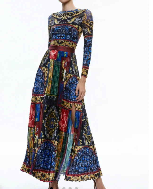 Now or Never Ivey Pleated Dress In After Sunset