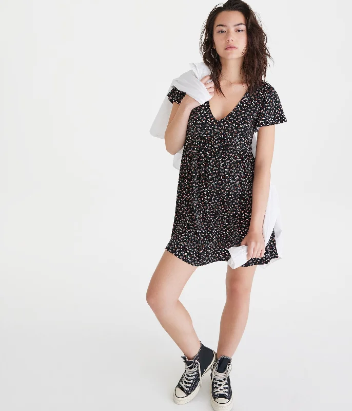 Deal of the Day Aeropostale Floral V-Neck Babydoll Dress