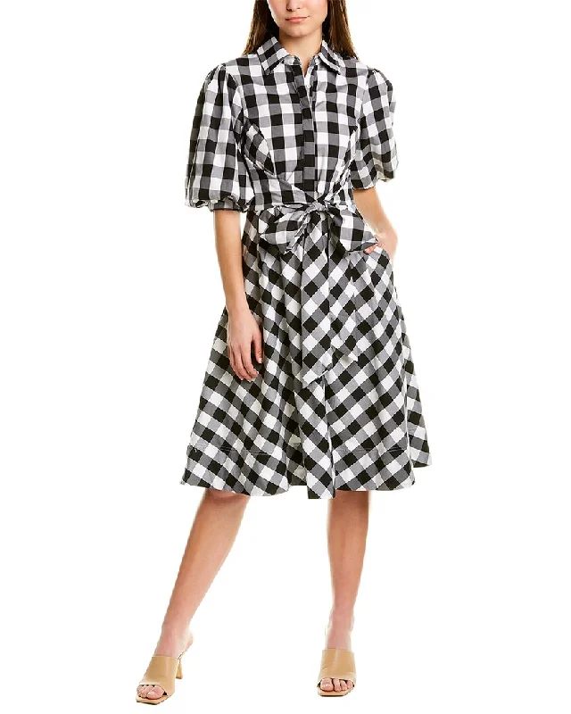 Quick Sale Gracia Check Pattern A-Line Dress