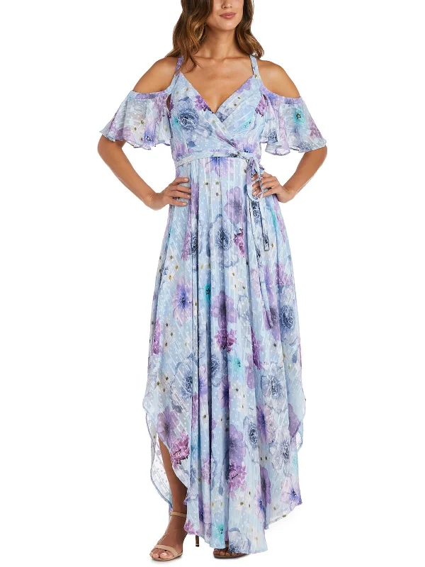 Daily Deals Womens Chiffon Shadow Stripe Maxi Dress