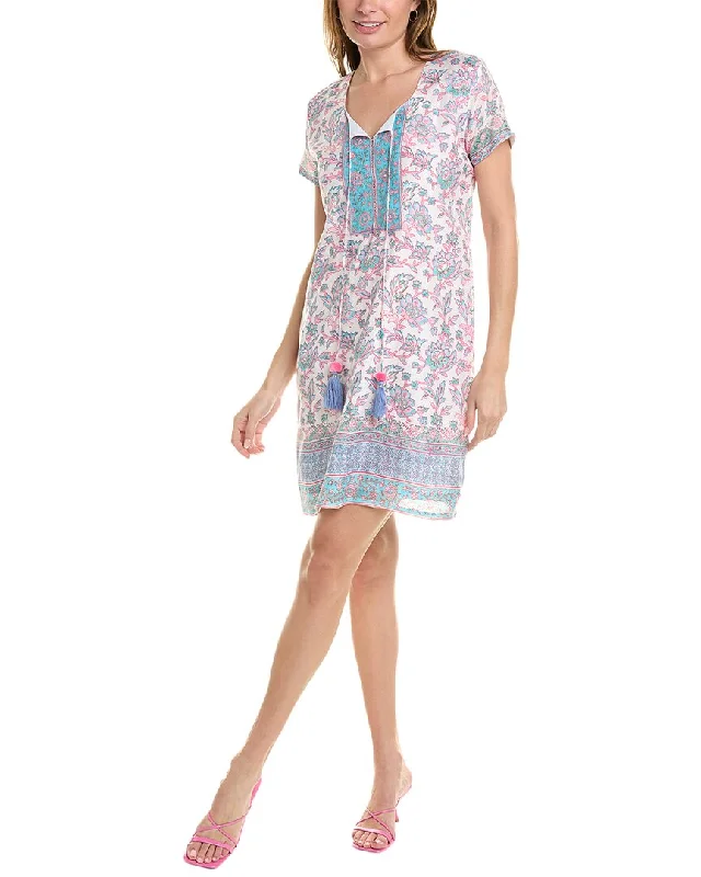 Time-Limited Offer bella tu Tie Neck Shift Dress