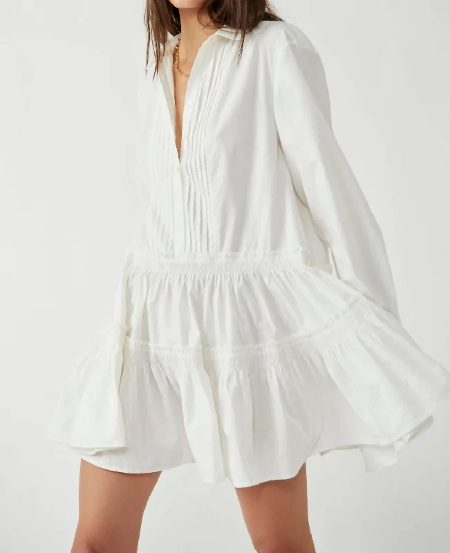 Final Markdown Billie Mini Shirtdress In Optic White