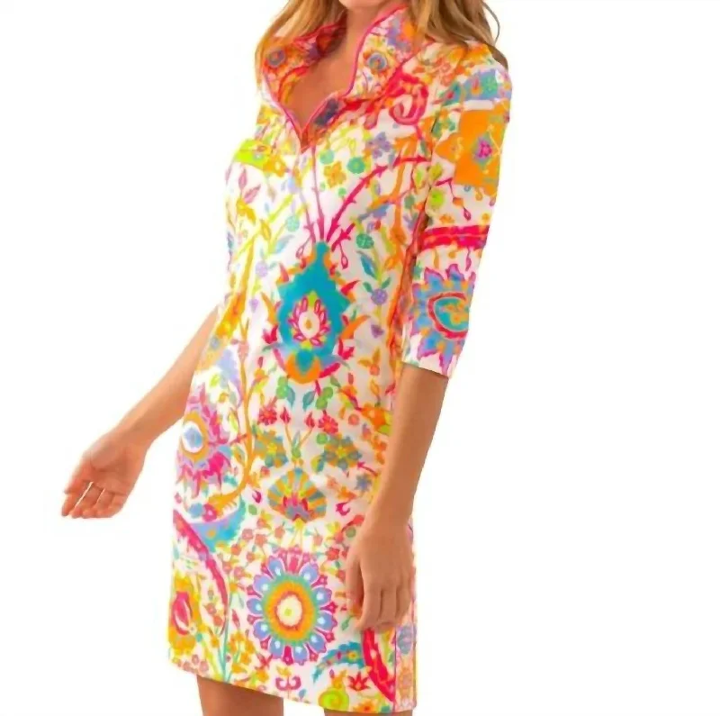 Special Savings Ruffneck Dress - Magic Carpet In Brights