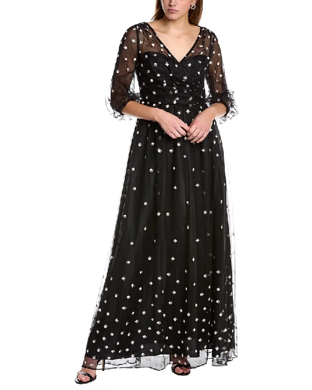 Incredible Offers Adrianna Papell Glitter Mesh Maxi Dress