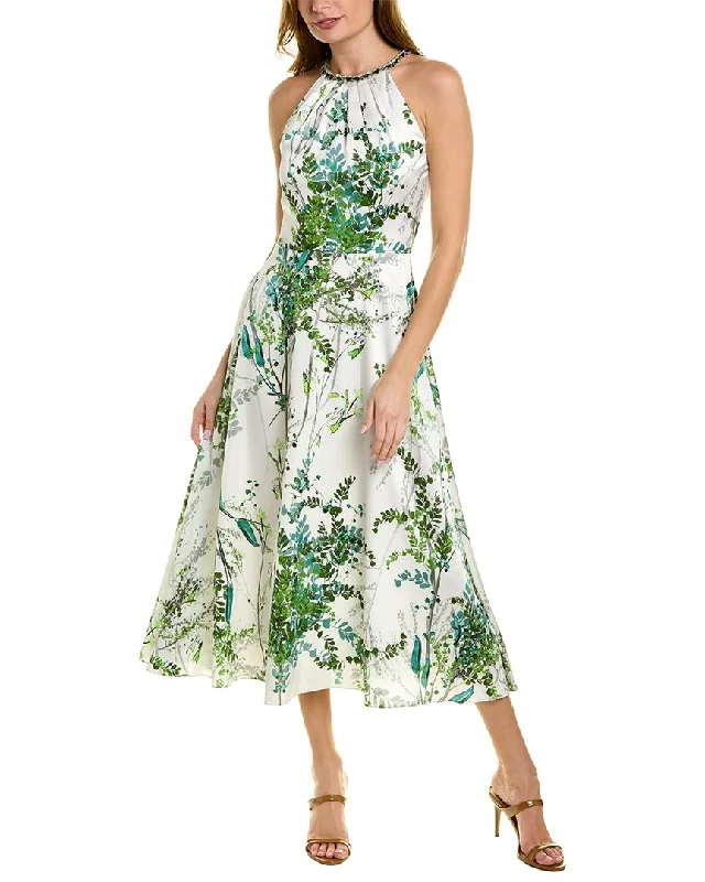 Online Exclusive Teri Jon by Rickie Freeman Embellished Neck Midi Dress