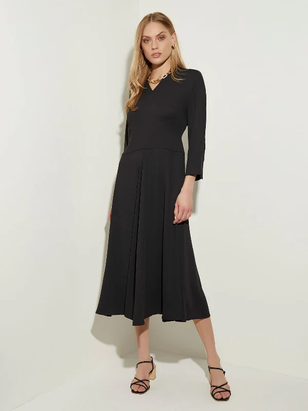 Deal Zone Structured Waist Crepe de Chine Dress