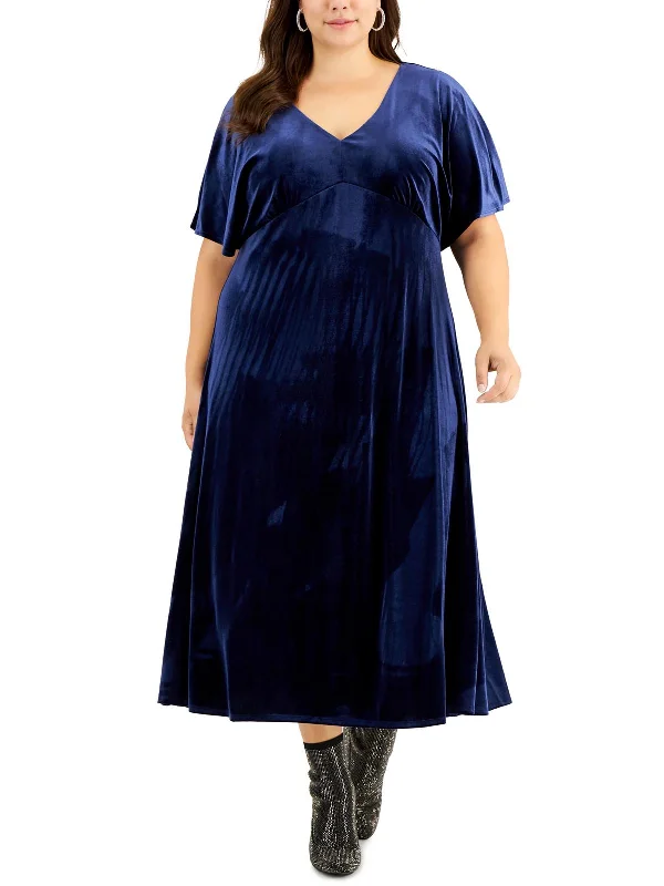 Fantastic Deals Plus Womens Velvet Long Maxi Dress