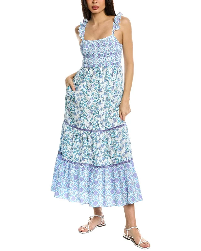 Special Discount Celina Moon Smocked Midi Dress